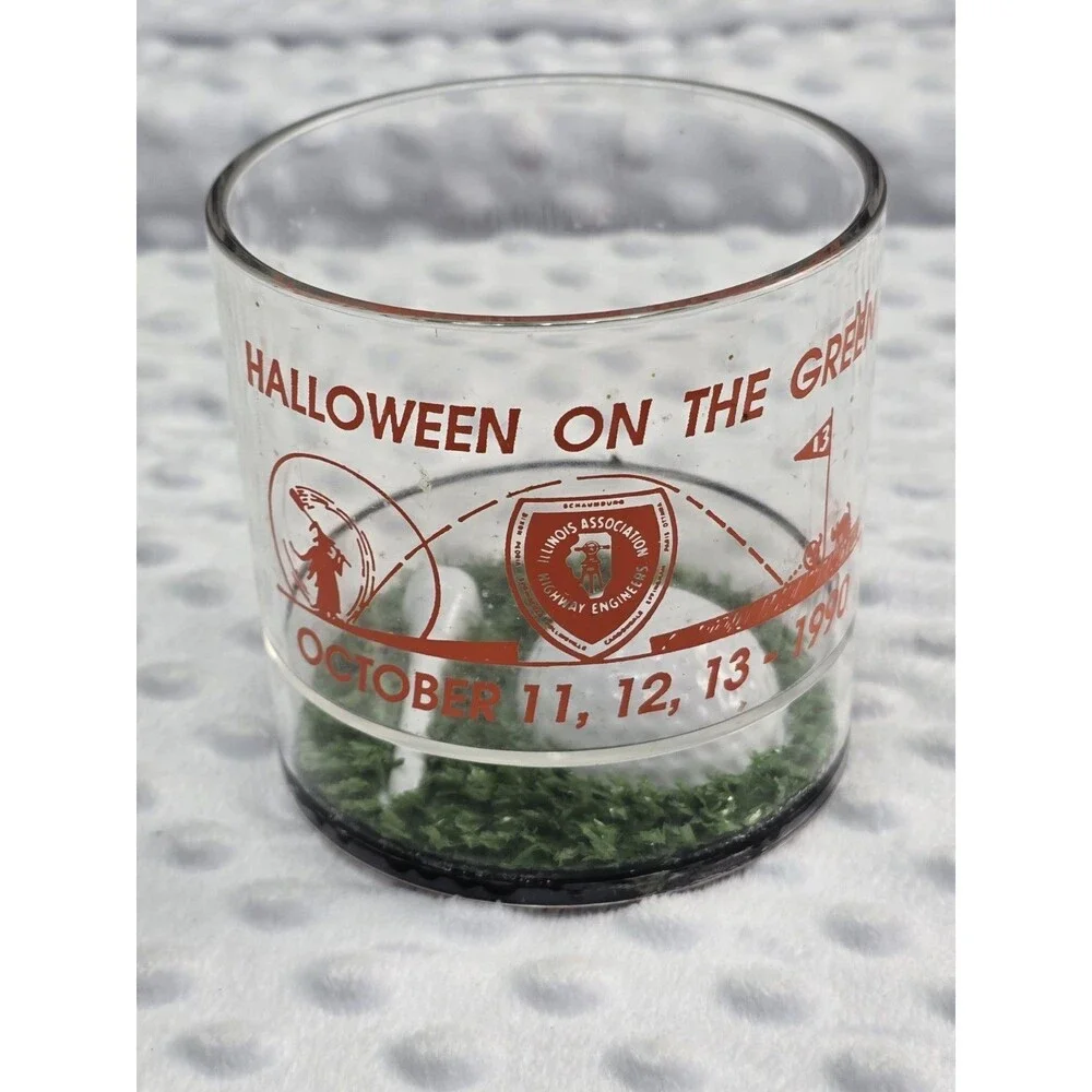 Halloween On The Green Golf Cup Acrylic Golfing Advertising 1990 Tee Ball Grass